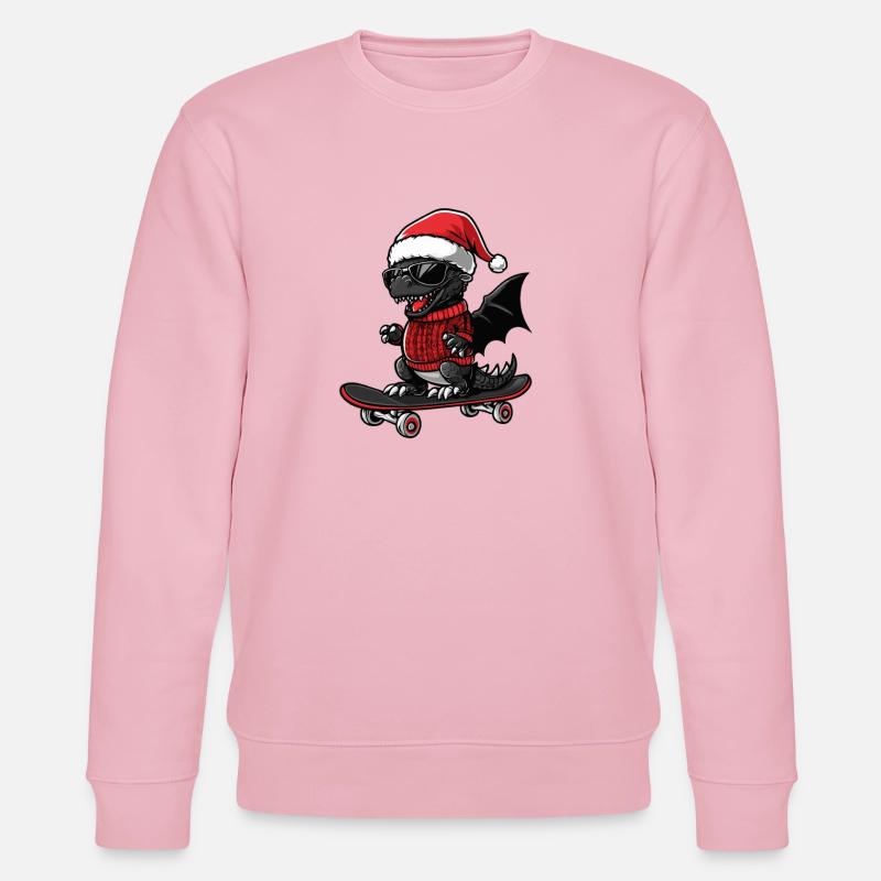 Drache Weihnachten Lustig - Stanley/Stella Unisex Bio-Sweatshirt CHANGER  - Hellrosa