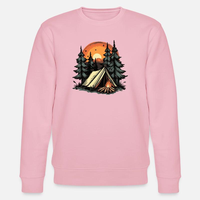 Camping Wald Zelt - Stanley/Stella Unisex Bio-Sweatshirt CHANGER  - Hellrosa