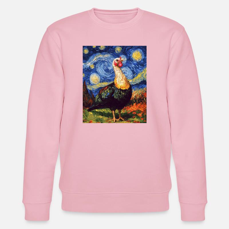 Truthahn Vogel Van Gogh Style - Stanley/Stella Unisex Bio-Sweatshirt CHANGER - Hellrosa