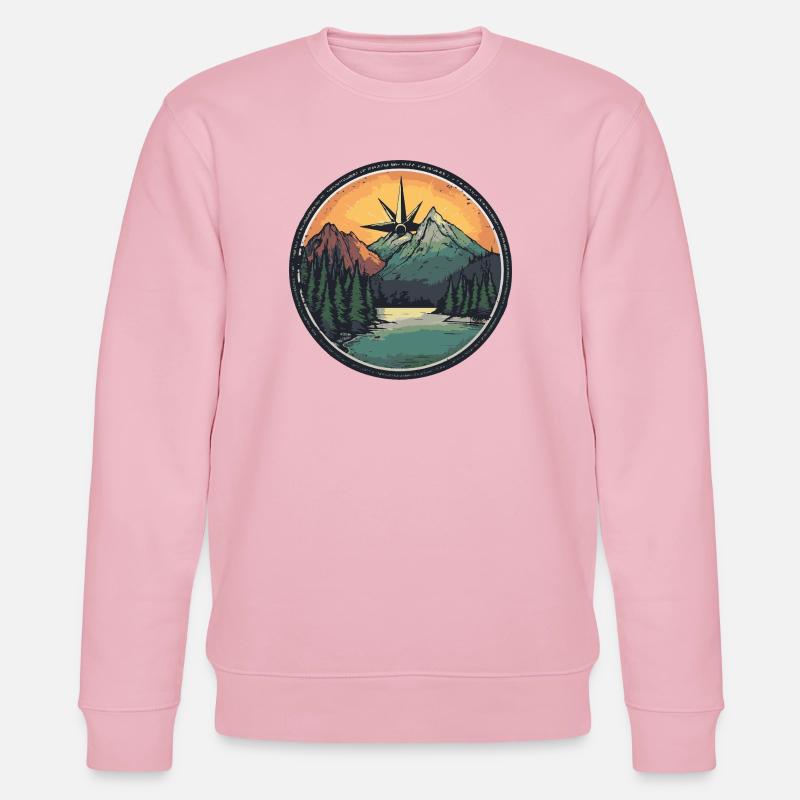 Berge Kompass - Stanley/Stella Unisex Bio-Sweatshirt CHANGER  - Hellrosa