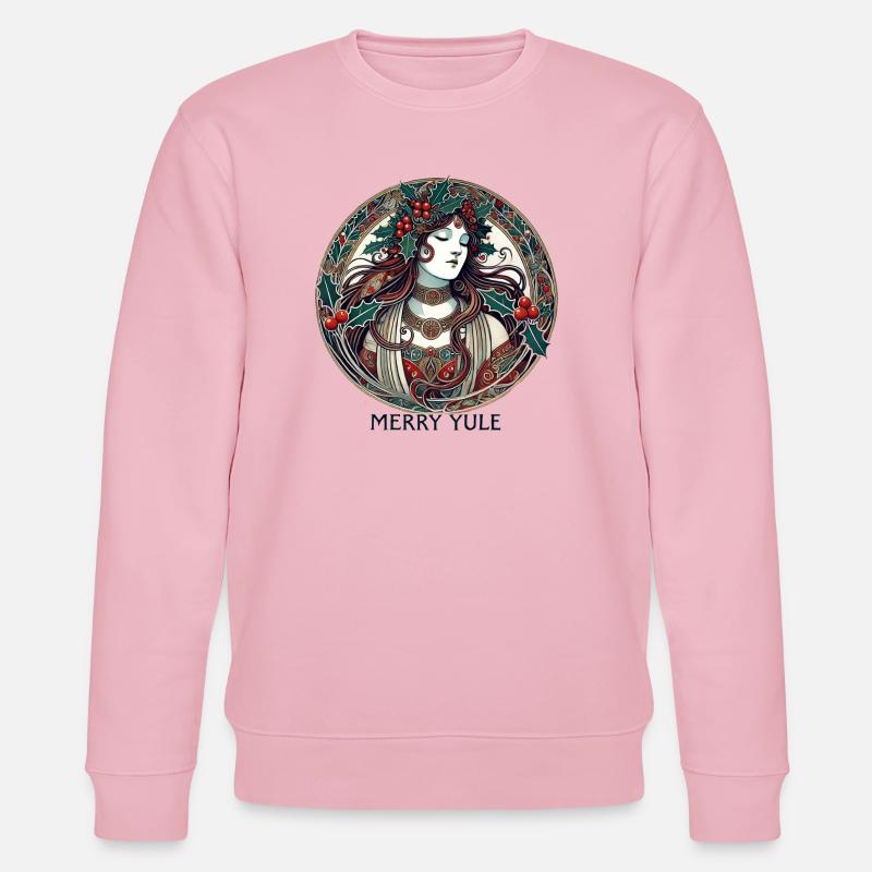 Yule Maiden Stechpalmenkreis - Stanley/Stella Unisex Bio-Sweatshirt CHANGER  - Hellrosa