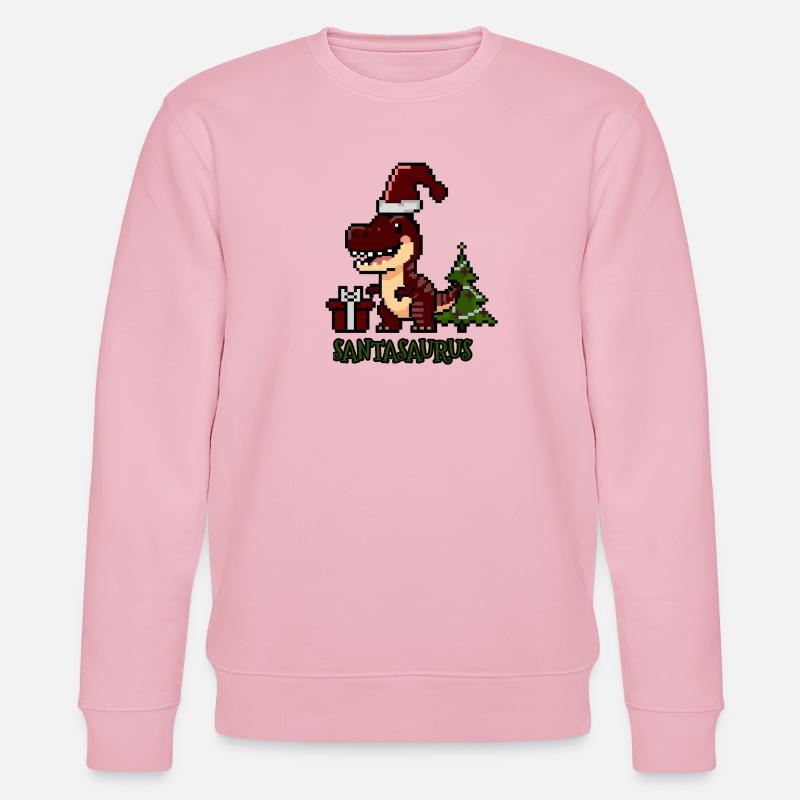 Santasaurus Weihnachtsdino - Stanley/Stella Unisex Bio-Sweatshirt CHANGER  - Hellrosa