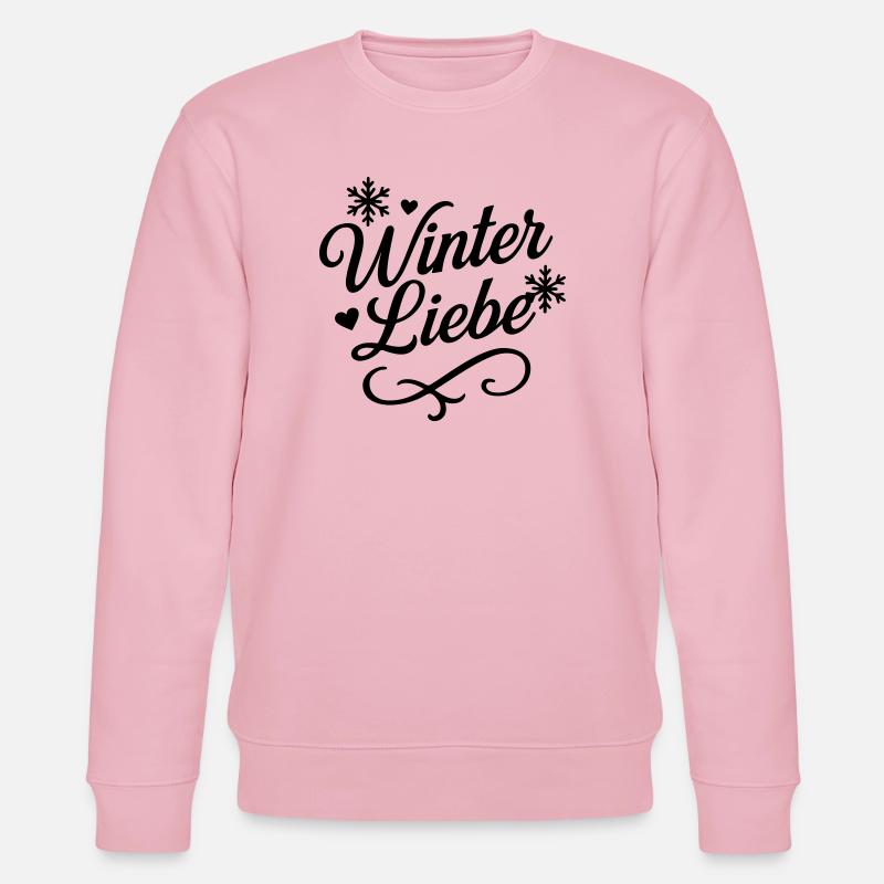 Winter Liebe Spruch - Stanley/Stella Unisex Bio-Sweatshirt CHANGER  - Hellrosa
