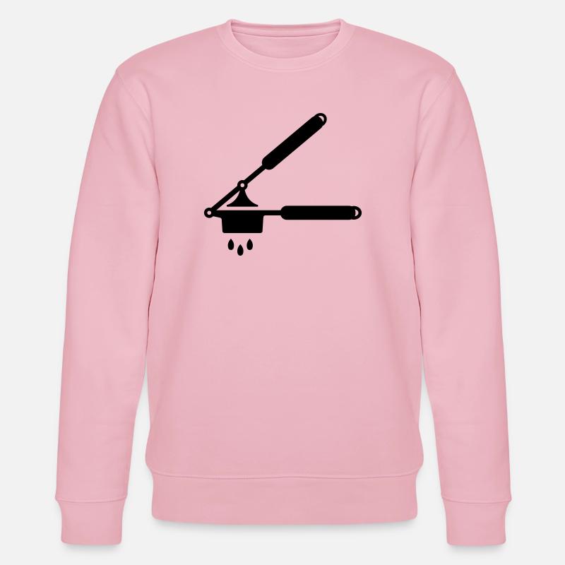 Knoblauch Presse oder Spätzle Presse - Stanley/Stella Unisex Bio-Sweatshirt CHANGER  - Hellrosa