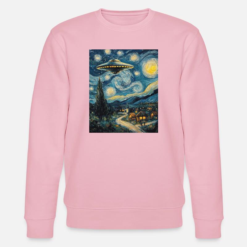  UFO Alien Außerirdische Fliegende Untertasse - Stanley/Stella Unisex Bio-Sweatshirt CHANGER  - Hellrosa