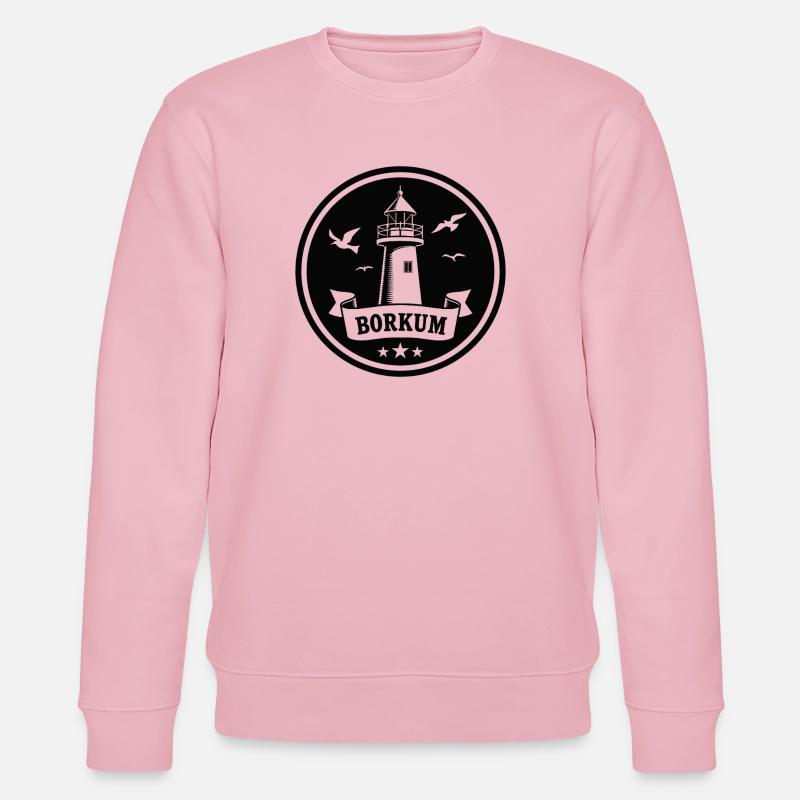 Leuchtturm Borkum Maritimes Emblem - Stanley/Stella Unisex Bio-Sweatshirt CHANGER  - Hellrosa