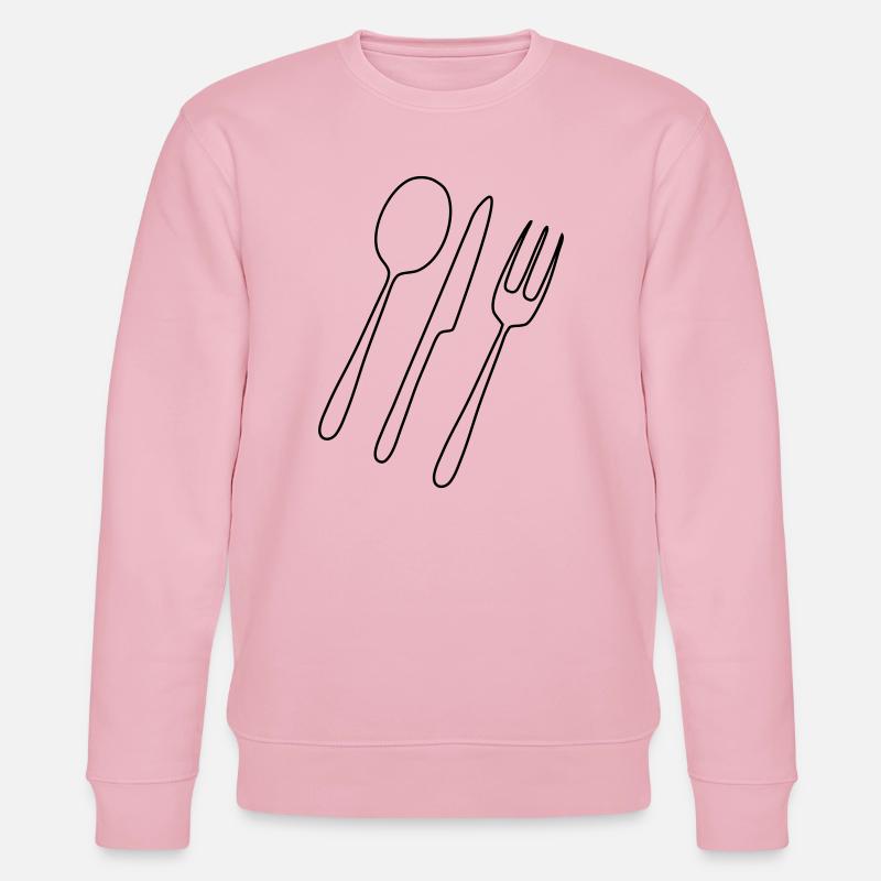 Besteck Gabel Löffel - Stanley/Stella Unisex Bio-Sweatshirt CHANGER  - Hellrosa