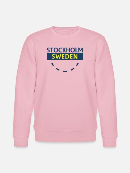Stockholm Sweden Bold Text - Stanley/Stella CHANGER Unisex Organic Sweatshirt - cotton pink
