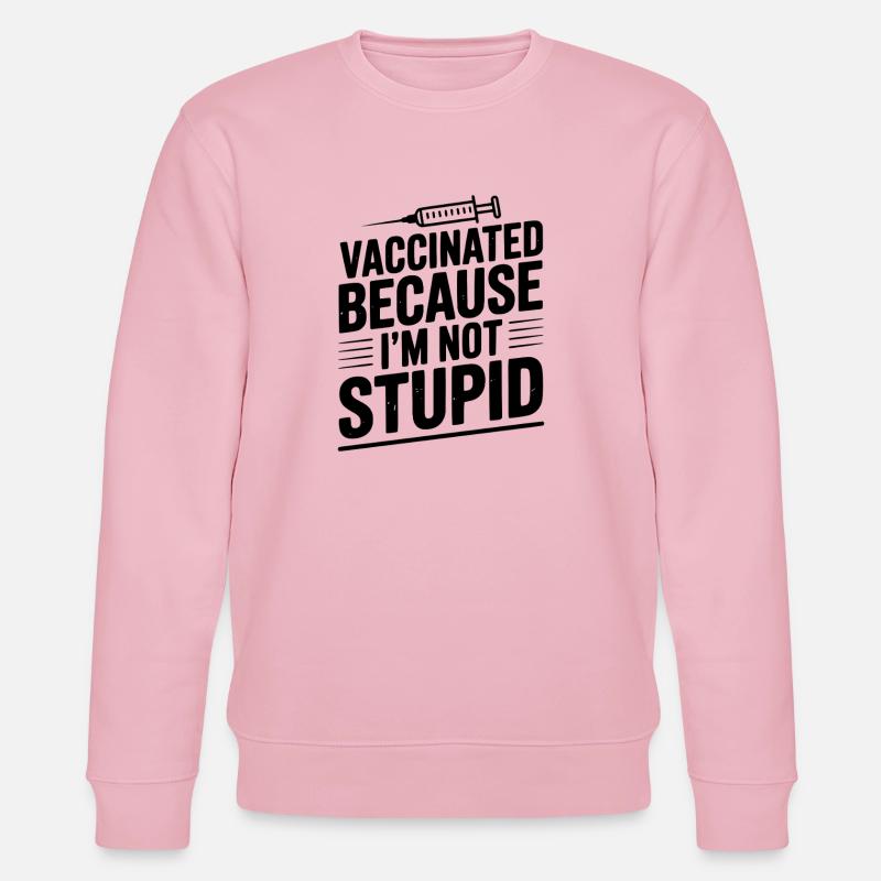 Geimpft, weil ich nicht dumm bin - Stanley/Stella Unisex Bio-Sweatshirt CHANGER  - Hellrosa