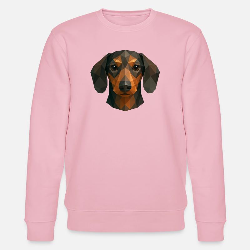 Süßer Dackel – Polygon Hundedesign - Stanley/Stella Unisex Bio-Sweatshirt CHANGER  - Hellrosa