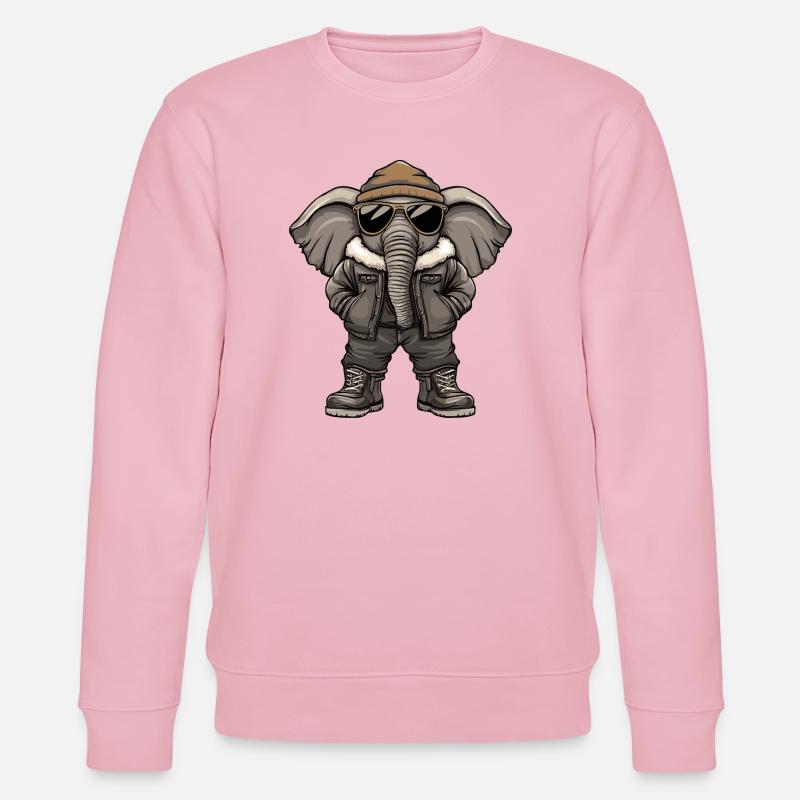 Elefant Cool Winter - Stanley/Stella Unisex Bio-Sweatshirt CHANGER  - Hellrosa