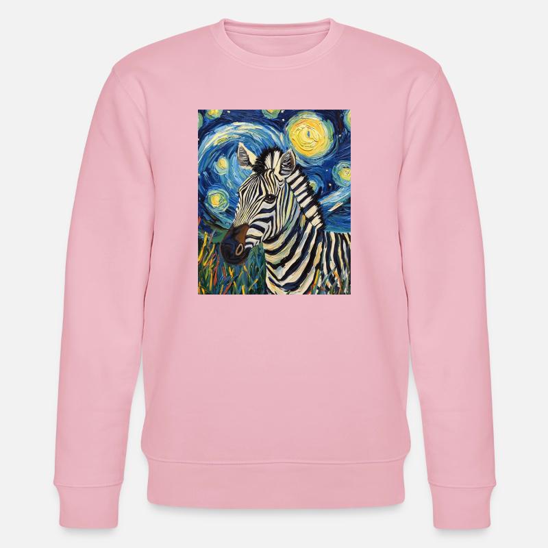 Zebra Van Gogh Style Starry Night - Stanley/Stella Unisex Bio-Sweatshirt CHANGER - Hellrosa