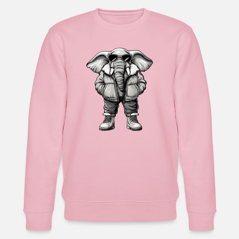 Elefant Cool Winter - Stanley/Stella Unisex Bio-Sweatshirt CHANGER  - Hellrosa