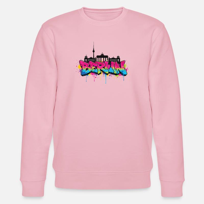 Berliner Graffiti Skyline - Stanley/Stella Unisex Bio-Sweatshirt CHANGER  - Hellrosa