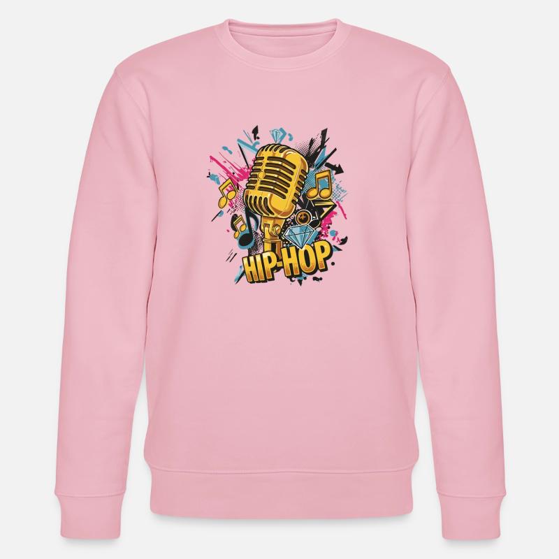 Hip Hop Mikrofon Neon Splash - Stanley/Stella Unisex Bio-Sweatshirt CHANGER  - Hellrosa