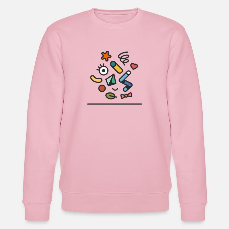 Fröhliches abstraktes buntes Gekritzel - Stanley/Stella Unisex Bio-Sweatshirt CHANGER  - Hellrosa
