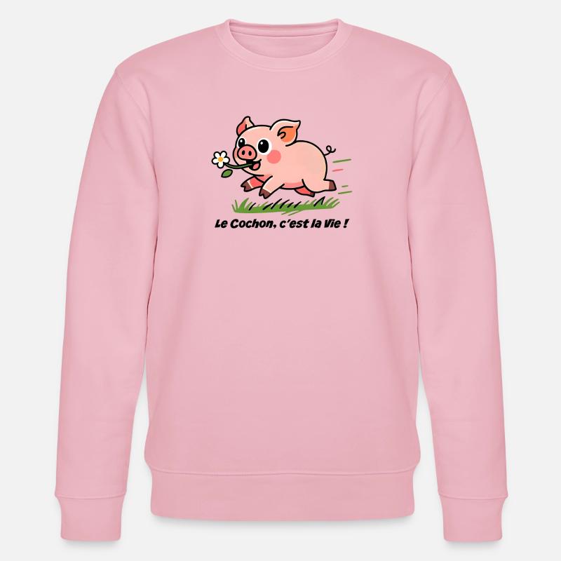 Le Cochon c'est la vie! - Stanley/Stella Unisex Bio-Sweatshirt CHANGER  - Hellrosa