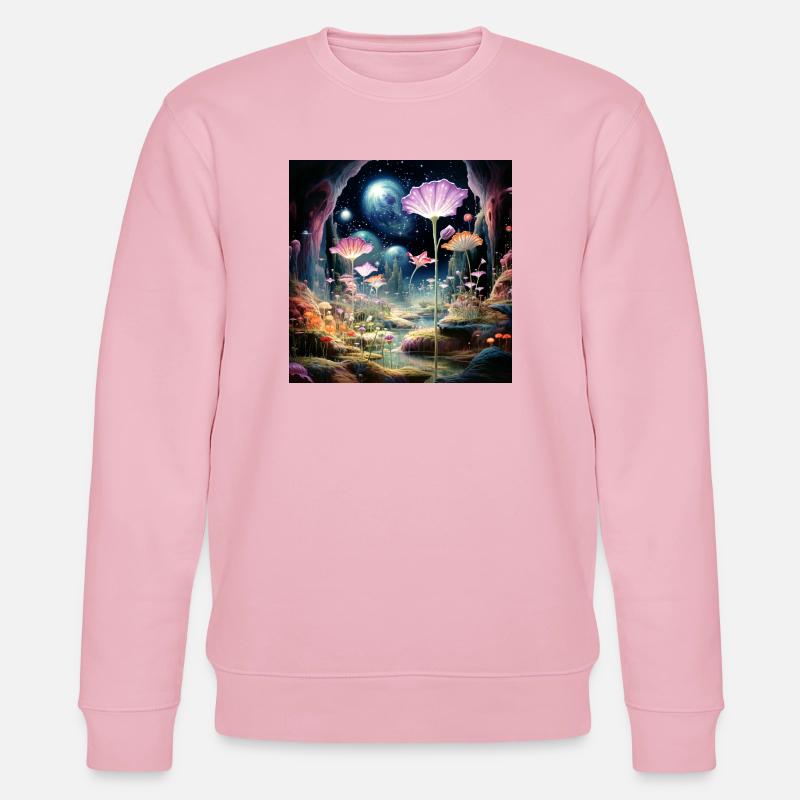 Kosmische Blüten im Sternenwald - Stanley/Stella Unisex Bio-Sweatshirt CHANGER  - Hellrosa