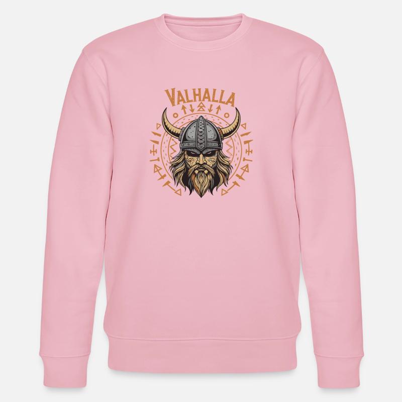 Mächtiger Wikinger mit Walhalla-Helm - Stanley/Stella Unisex Bio-Sweatshirt CHANGER  - Hellrosa