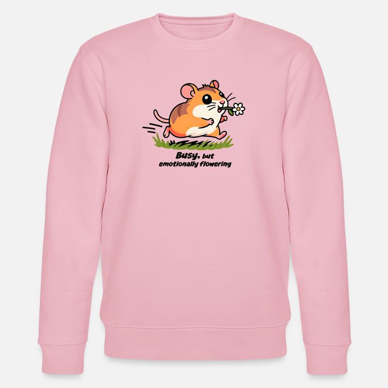 Hamster dans la course au travail - Sweat bio CHANGER Stanley/Stella Unisexe - rose pâle