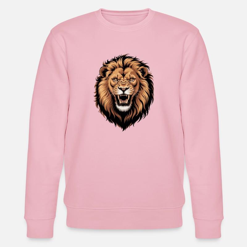 Flammender Vektor Löwe - Stanley/Stella Unisex Bio-Sweatshirt CHANGER  - Hellrosa