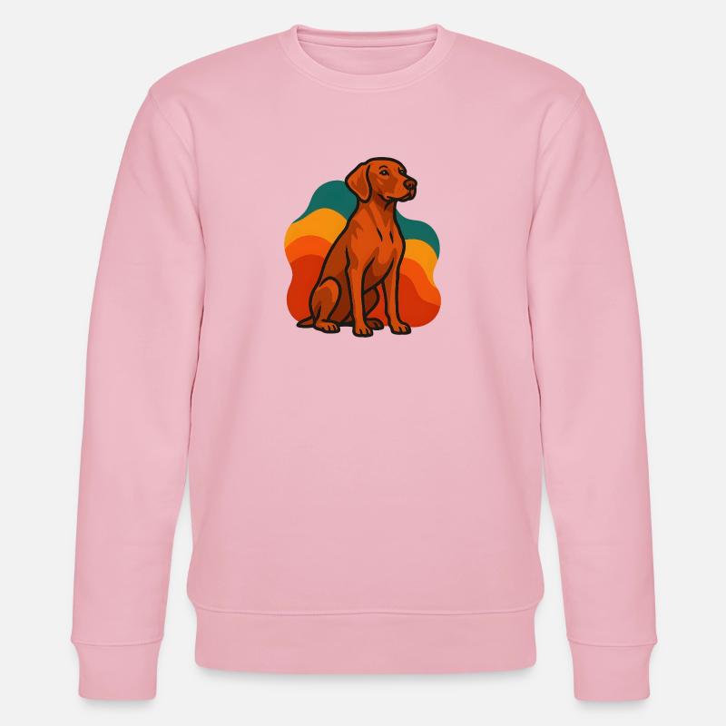 Vizsla Hund in Retro Palette - Stanley/Stella Unisex Bio-Sweatshirt CHANGER - Hellrosa