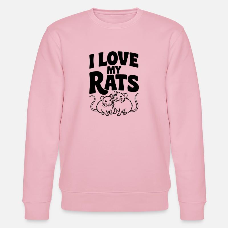 Ich liebe meine Ratten - Stanley/Stella Unisex Bio-Sweatshirt CHANGER  - Hellrosa