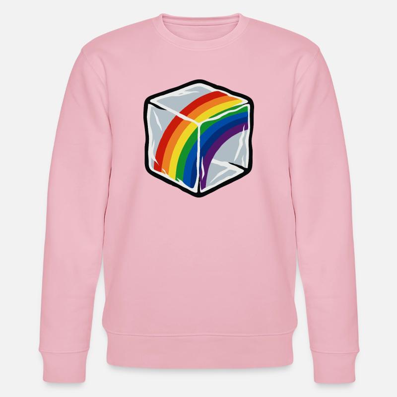 Arc-en-ciel en cube - Sweat bio CHANGER Stanley/Stella Unisexe - rose pâle
