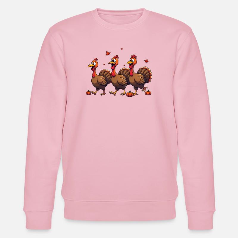 Thanksgiving Truthahn Baby - Stanley/Stella Unisex Bio-Sweatshirt CHANGER  - Hellrosa