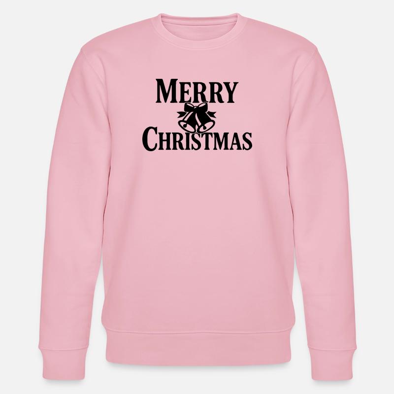 Klassisches Merry-Christmas Design mit Glocken - Stanley/Stella Unisex Bio-Sweatshirt CHANGER - Hellrosa