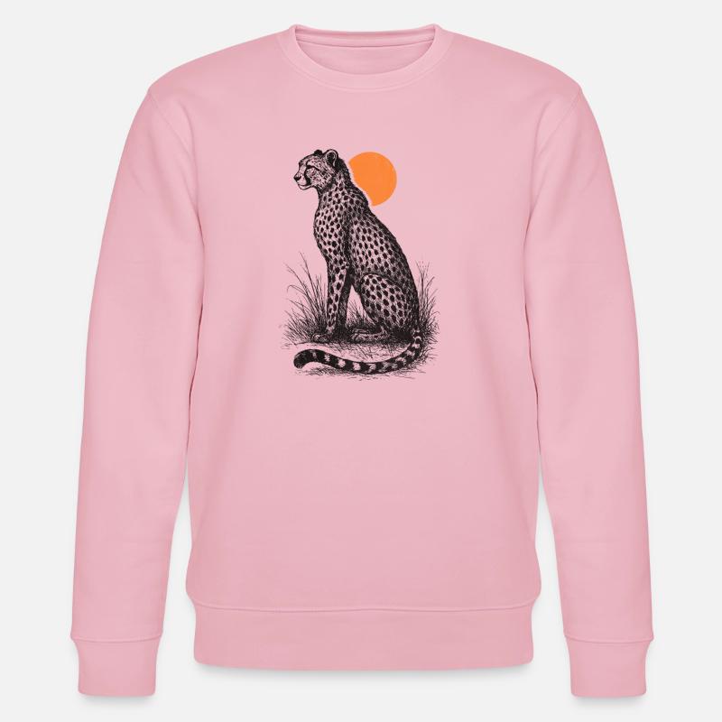 Gepard im Sonnenuntergang - Stanley/Stella Unisex Bio-Sweatshirt CHANGER  - Hellrosa