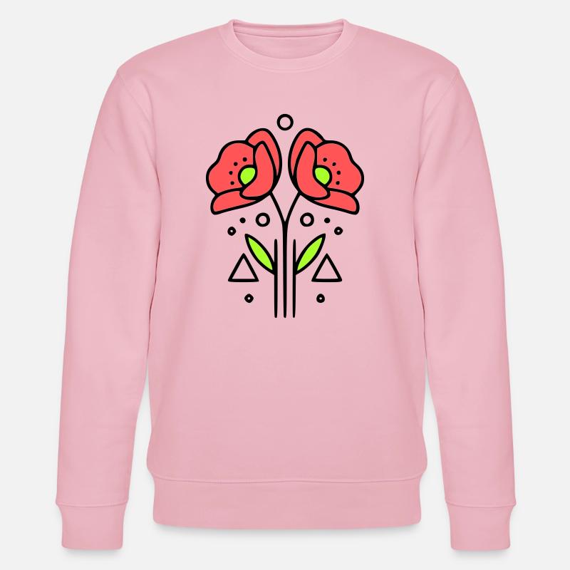 mohnblume-mohnblumen-minimalistisch-line-art-9 - Stanley/Stella Unisex Bio-Sweatshirt CHANGER  - Hellrosa