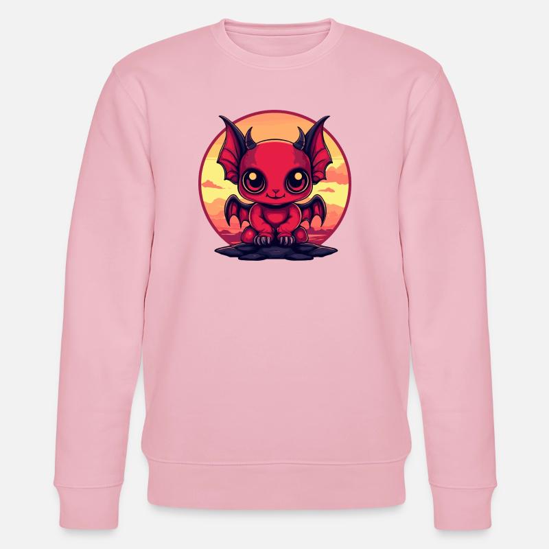 Roter Dämonen-Kobold am Abend - Stanley/Stella Unisex Bio-Sweatshirt CHANGER  - Hellrosa