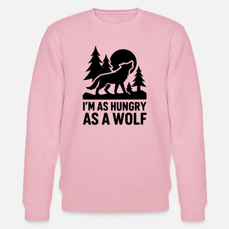 hungry wolf hungrig - Stanley/Stella Unisex Bio-Sweatshirt CHANGER  - Hellrosa