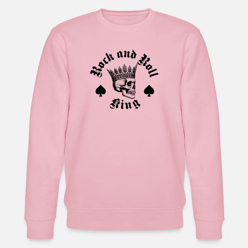 König des Rock'n'Roll-Logo-Designs - Stanley/Stella Unisex Bio-Sweatshirt CHANGER  - Hellrosa