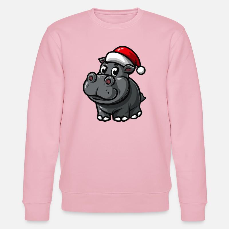 Nilpferd Weihnachten - Stanley/Stella Unisex Bio-Sweatshirt CHANGER  - Hellrosa