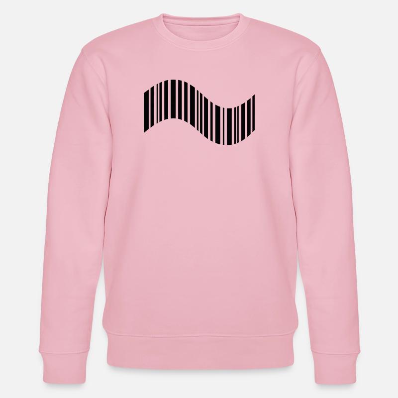 Barcode in wavy shape - Stanley/Stella CHANGER Unisex Organic Sweatshirt - cotton pink