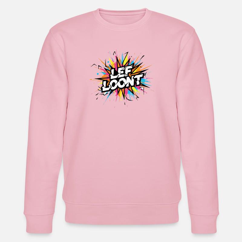Guts Pays Off Comic Explosion Text - Stanley/Stella CHANGER Unisex Organic Sweatshirt - cotton pink