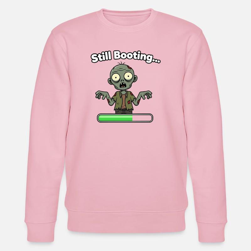 Zombie Still Booting Loading Bar - Stanley/Stella CHANGER Unisex Organic Sweatshirt - cotton pink