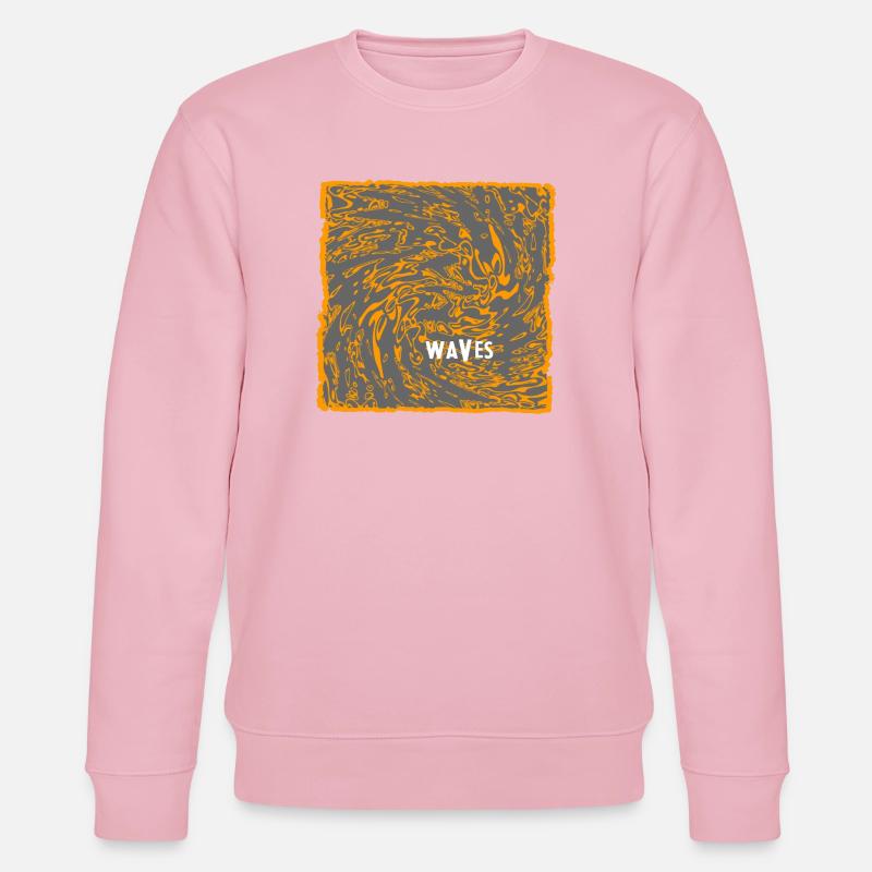 Orange Wave Pattern Art - Stanley/Stella CHANGER Unisex Organic Sweatshirt - cotton pink