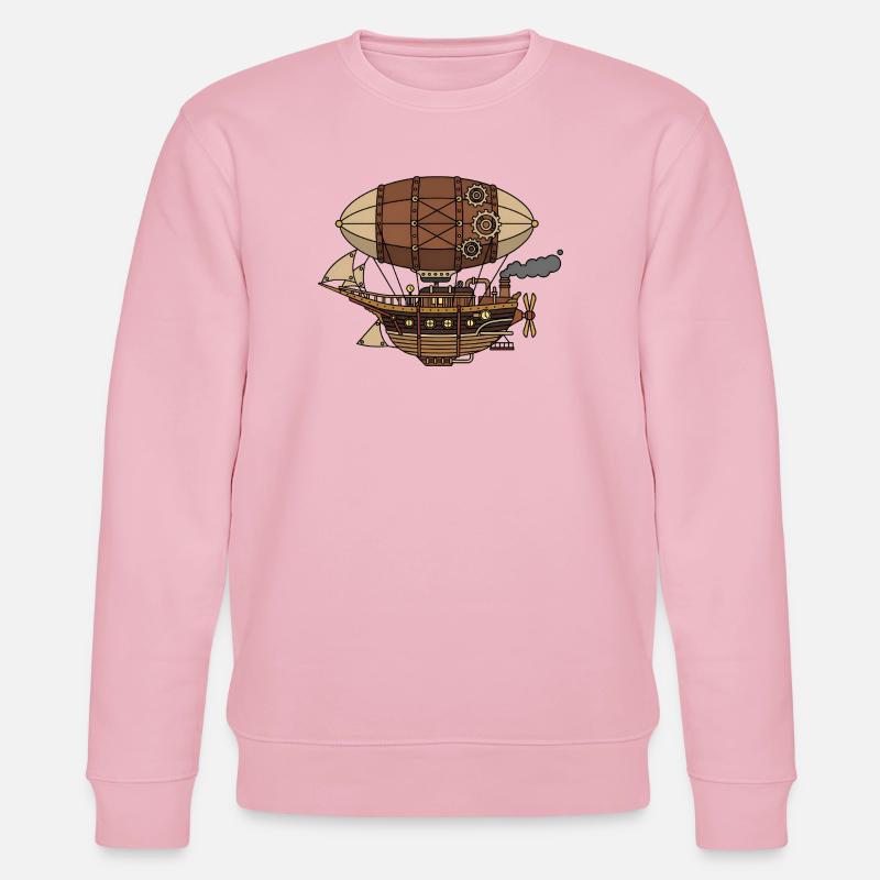 Dirigeable steampunk - Sweat bio CHANGER Stanley/Stella Unisexe - rose pâle