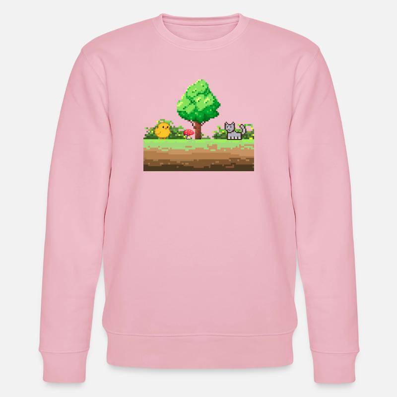 Pixelgarten Abenteuer - Stanley/Stella Unisex Bio-Sweatshirt CHANGER  - Hellrosa