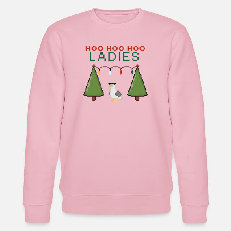 HooHooHoo Damen Pixel Weihnacht - Stanley/Stella Unisex Bio-Sweatshirt CHANGER  - Hellrosa