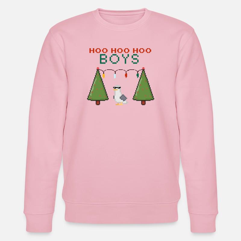 Pixel Seemöwe Weihnachts Boys - Stanley/Stella Unisex Bio-Sweatshirt CHANGER  - Hellrosa