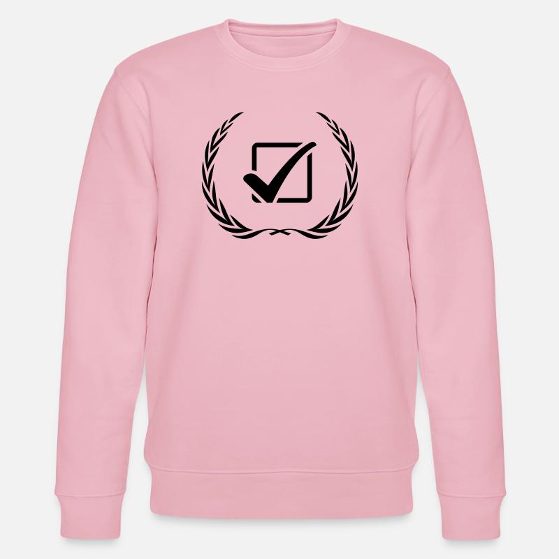 Häkchen Ankreuzen Kranz - Stanley/Stella Unisex Bio-Sweatshirt CHANGER  - Hellrosa