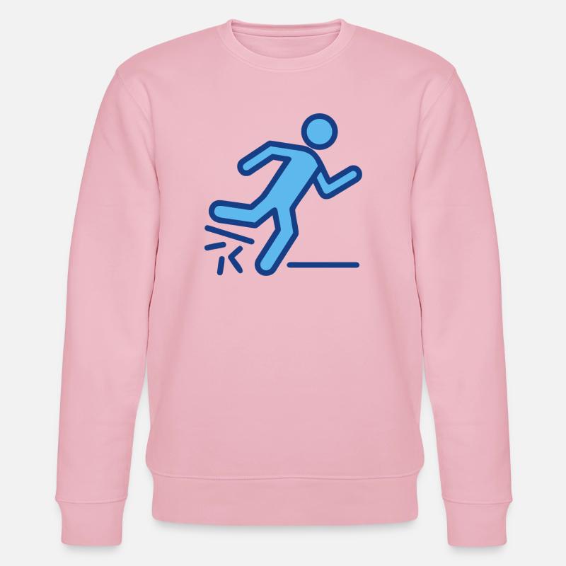 Dynamische blaue Läufer-Silhouette - Stanley/Stella Unisex Bio-Sweatshirt CHANGER  - Hellrosa