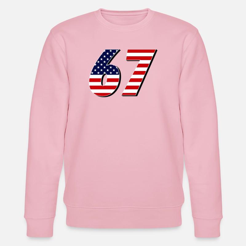 Siebenundsechzig, 67, 6, 7 - Stanley/Stella Unisex Bio-Sweatshirt CHANGER  - Hellrosa
