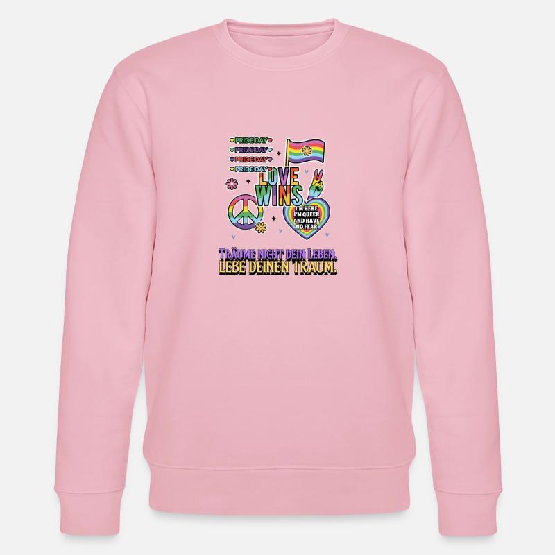 Liebe Gewinnt Pride Rainbow - Stanley/Stella Unisex Bio-Sweatshirt CHANGER  - Hellrosa