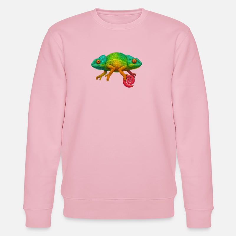 Regenbogen Chamäleon Lolli - Stanley/Stella Unisex Bio-Sweatshirt CHANGER  - Hellrosa