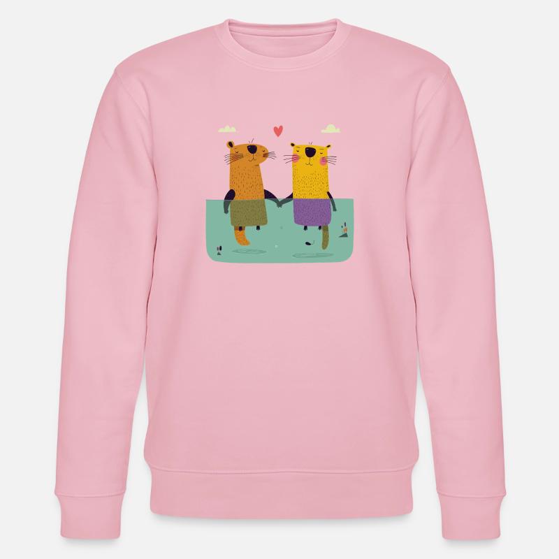 Zwei verliebte Otter - Stanley/Stella Unisex Bio-Sweatshirt CHANGER  - Hellrosa